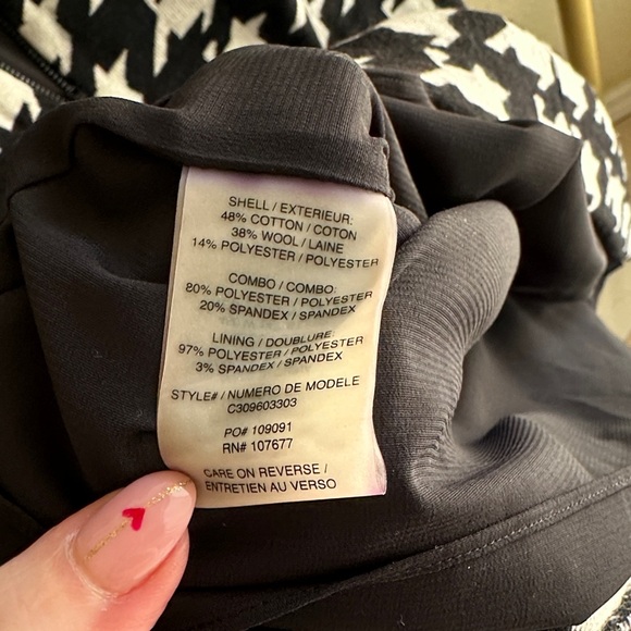 Alice + Olivia Black and White Houndstooth Mini Dress - Picture 7 of 8